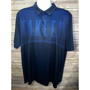 Oakley Regular Fit Golf Polo Blue Stripes Men Size 2XL